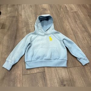 Polo by Ralph Lauren Light Blue Hoodie with Yellow Emblem 4T